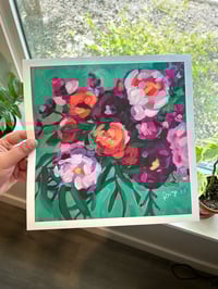 Image 2 of Peach and Purple Roses Print