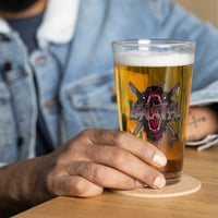 Lex Lethal howling wolf pint glass.