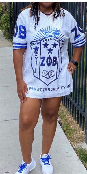 Image of Shining Hip Hop Sorority Bling Blue Jerseys Dress