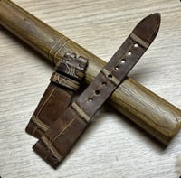 Image 1 of Vintage Tobacco Alligator Watch Strap