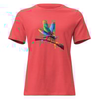 Image 3 of Women's Relaxed T-Shirt, Luminous Dragonfly on Branch tee