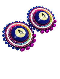 Image 2 of #4 Billard Ball Earrings 
