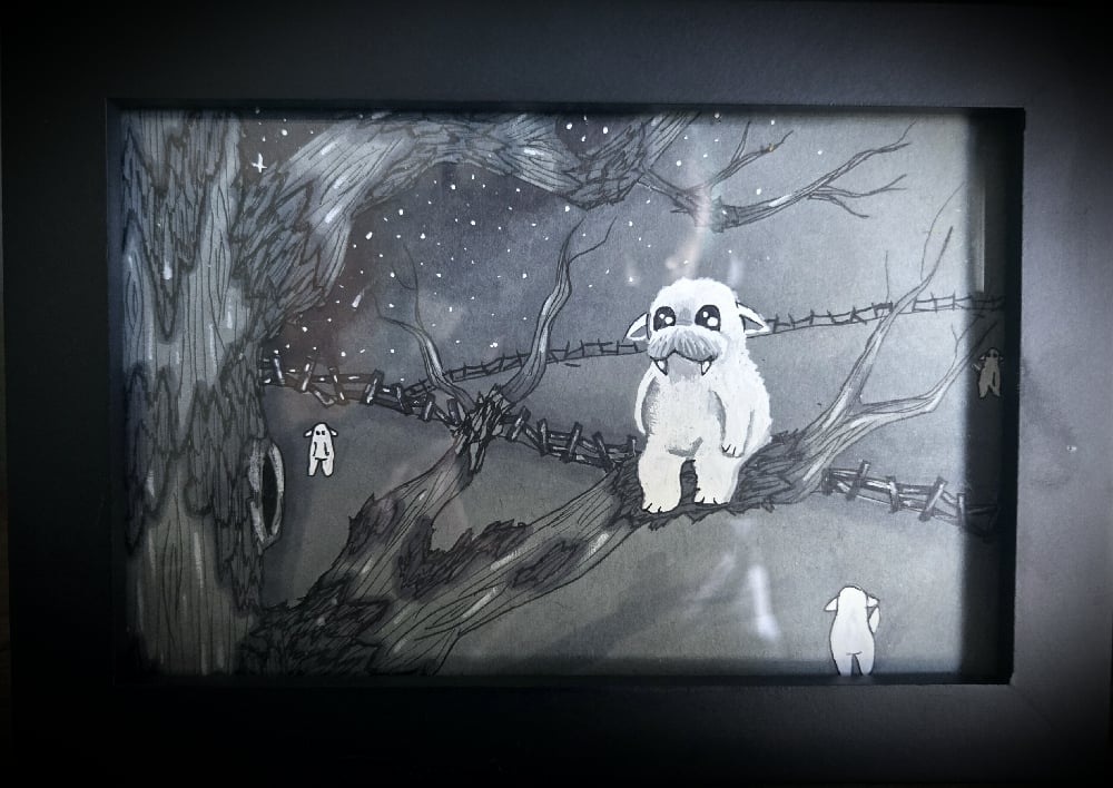 Image of Night Beasties Framed Drawing
