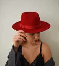 Image 1 of Bianca Fedora Hat / Red