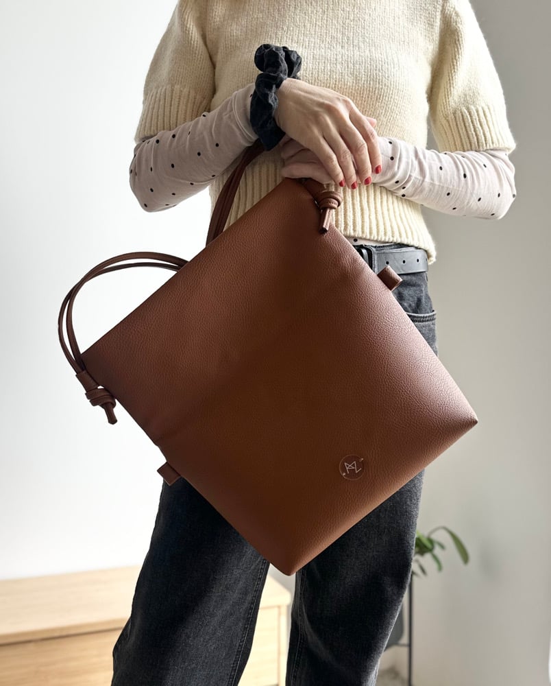 Image of Folded 2in1 bag cognac