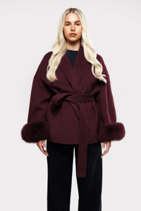 Image 3 of Milan Coat Burgandy