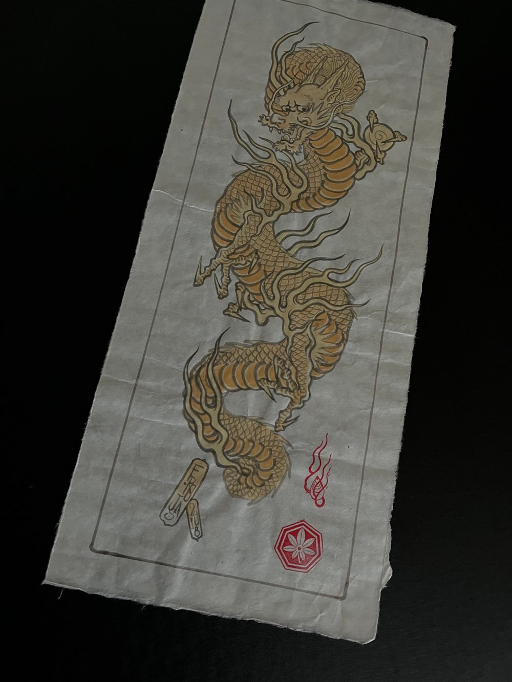 Original painting yellow dragon 