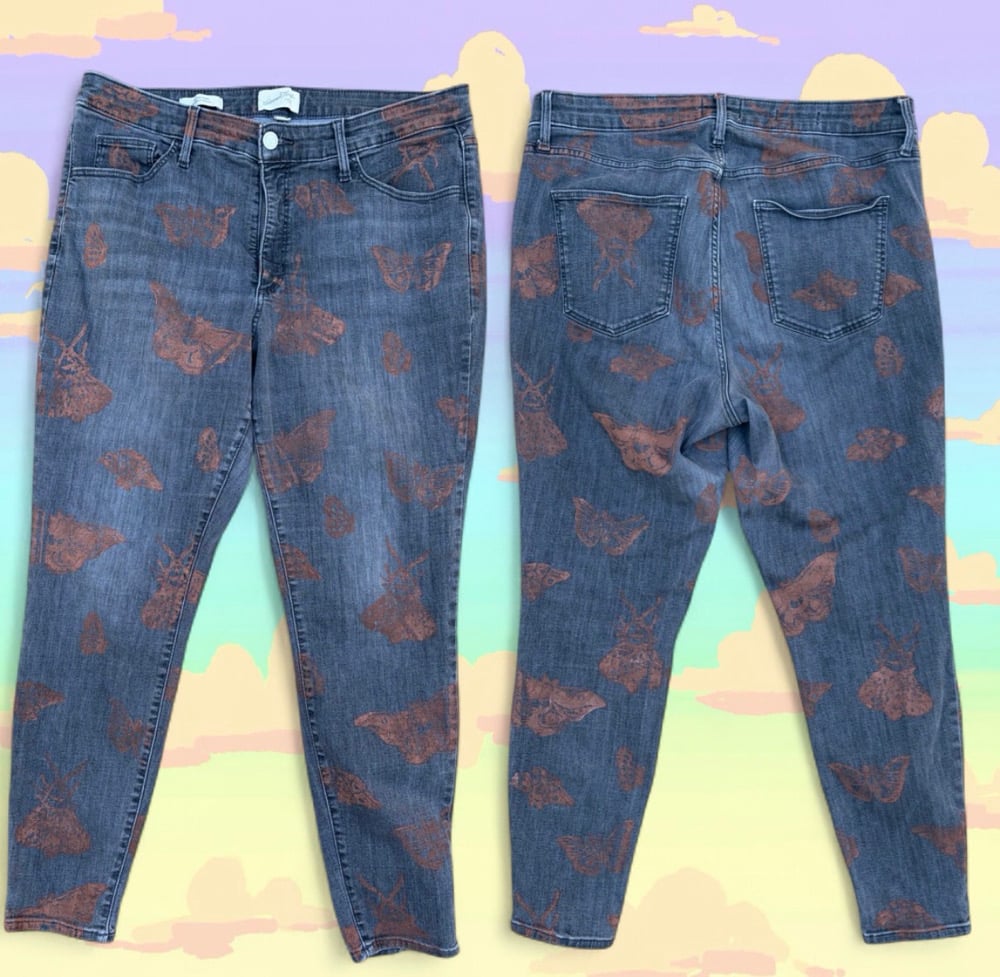 Image of READY TO SHIP- Assorted Moth Pants- Sizes 0, 16W, and 3X