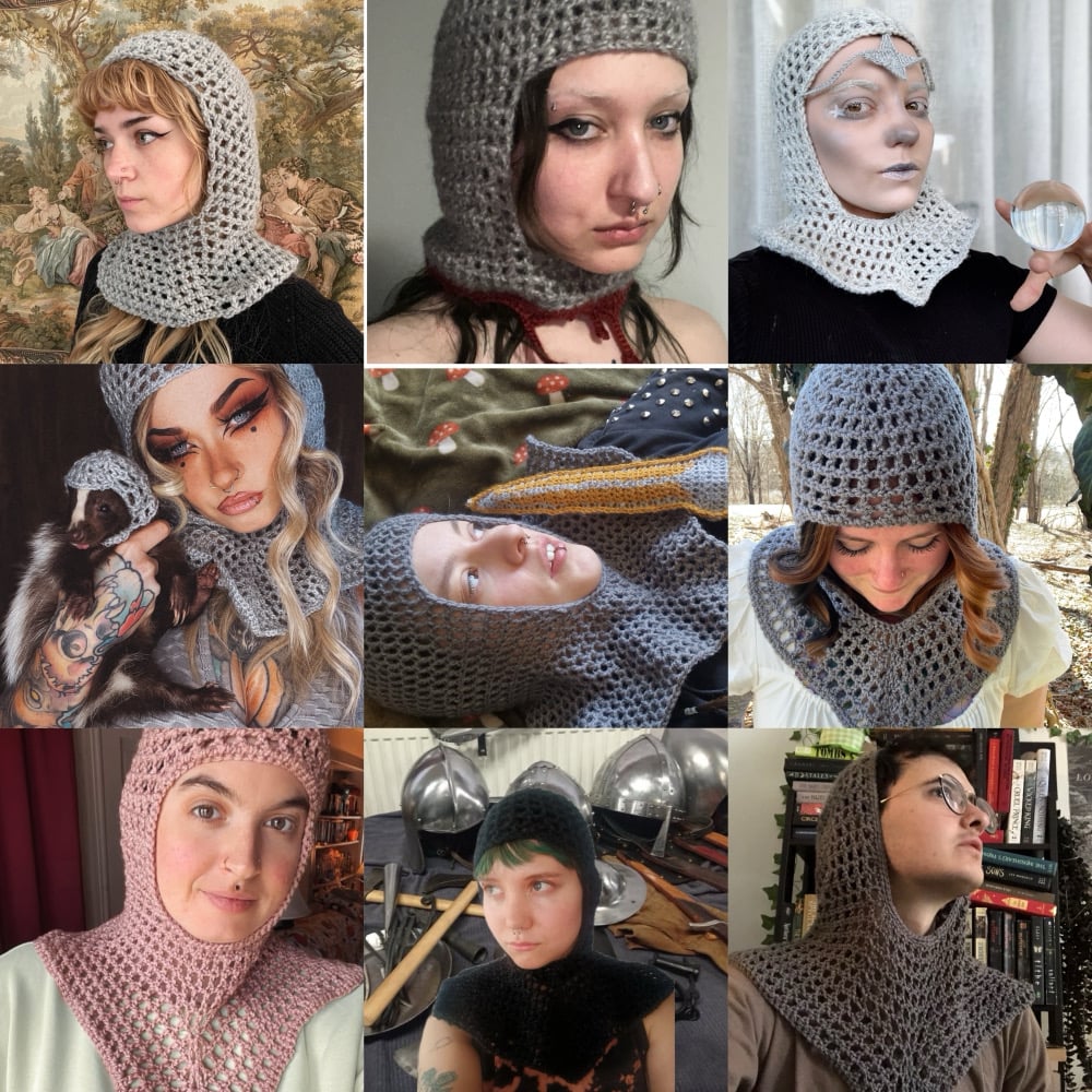 Image of Crochet Chainmail Coif Pattern