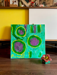 Image 1 of Bold Green Abstract on Canvas