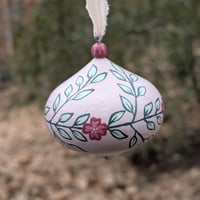 Pointed Wooden Ornament - Pink and Blue