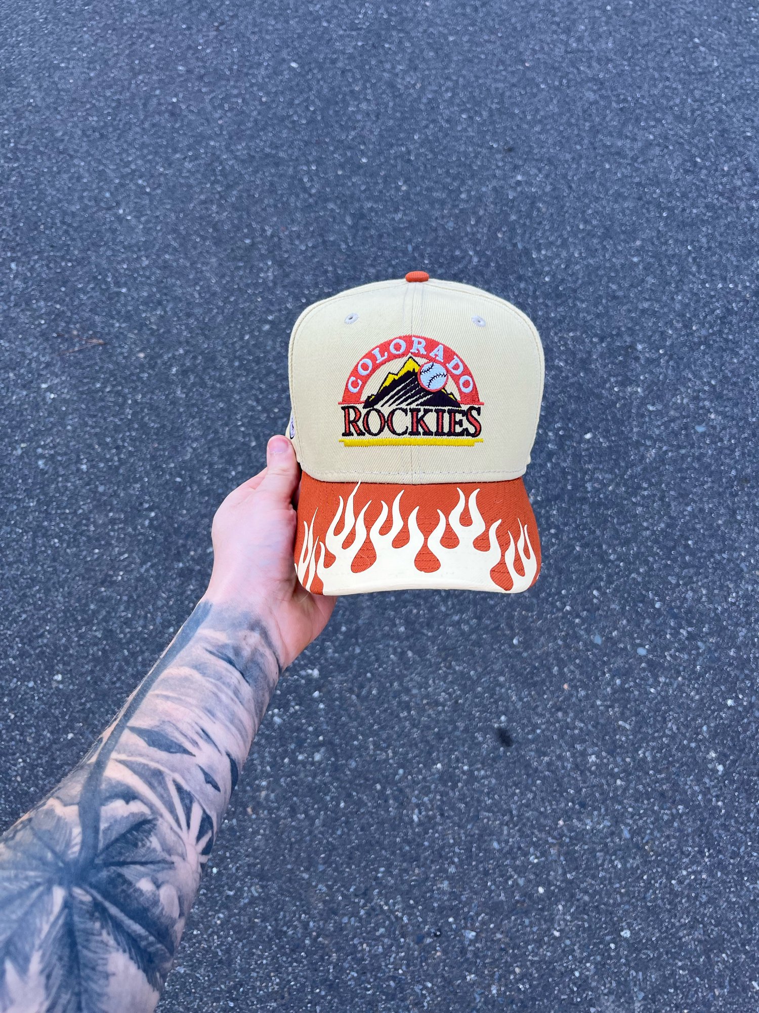 Image of TRI TONE NEUTRAL EARTH TONE COLORADO ROCKIES CUSTOM FITTED CAP