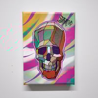 Image 1 of Original Art, "PRISMASKULL 2" Acrylic and spraypaint in Canvas