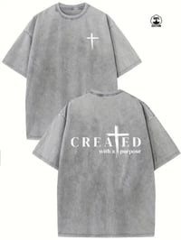 Image 1 of Created Vintage Washed Cotton Heavyweight T-Shirt 