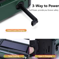 Image 5 of Solar Hand Crank Emergency Radio – AM/FM, LED Flashlight, Power Bank, SOS Alarm, Portable