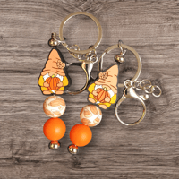 Pumpkin Gnome Keychain 