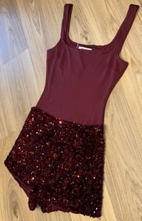 Wine square neck bodysuit 