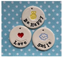 Image 3 of  Dream Big, Be Brave, Laugh Loudly or Be Happy, Love, Smile or Hopes, Dreams, Wishes Set of 3 tags