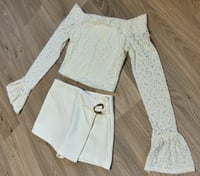 Image 2 of Cream Bardot lace top