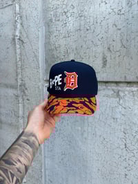 Image 5 of NAVY ORANGE DETRIOT TIGERS CUSTOM FITTED CAP