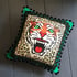 Green Velvet Tiger Pom Pom Cushion Cover Image 9