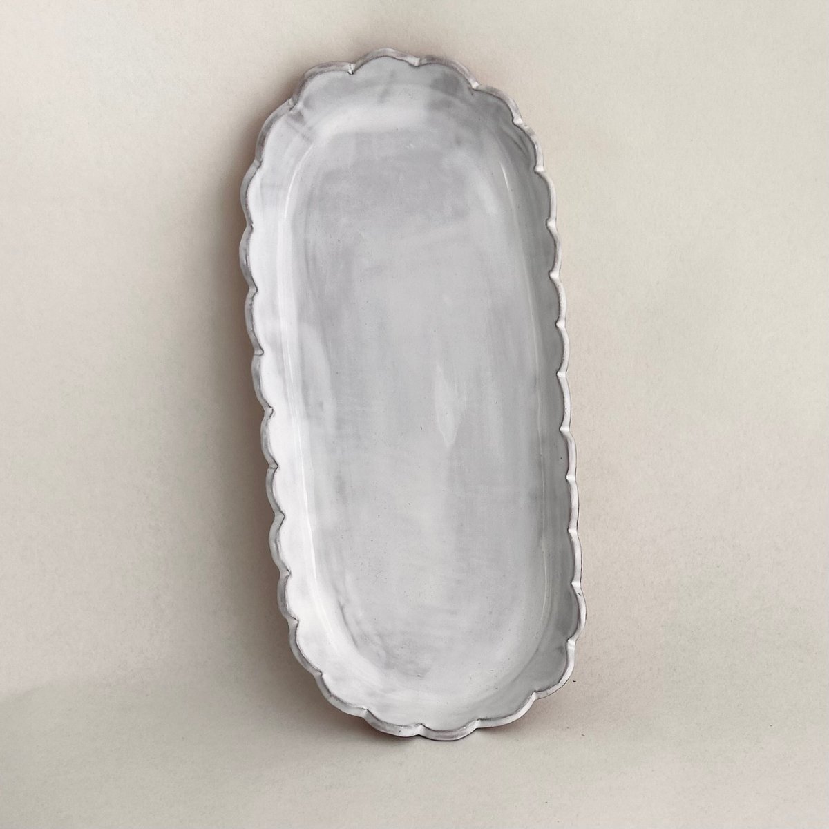 Oval scalloped Dish