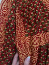 late 60s Indian hand blocked saffron gauze maxi dress