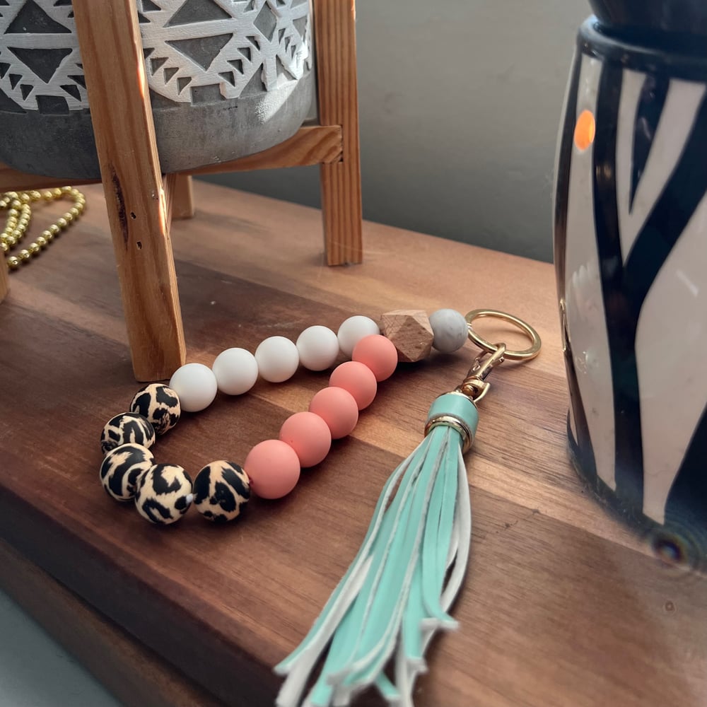 Image of Handmade Beaded Wristlet Keychain