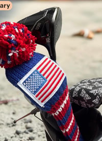 Image 5 of USA United States of America flag 4th July Independance day Custom Golf Club Cover Handknit red w...