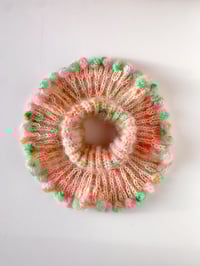 Image 2 of Sofie and Iris Multi Colored Green and Orange (small) Big Mohair Bubble Collar