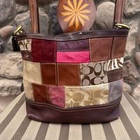 Image 1 of Vintage Coach Holiday Patchwork Tote