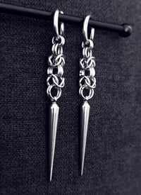 Image 2 of Earrings - Byzantine, long spike