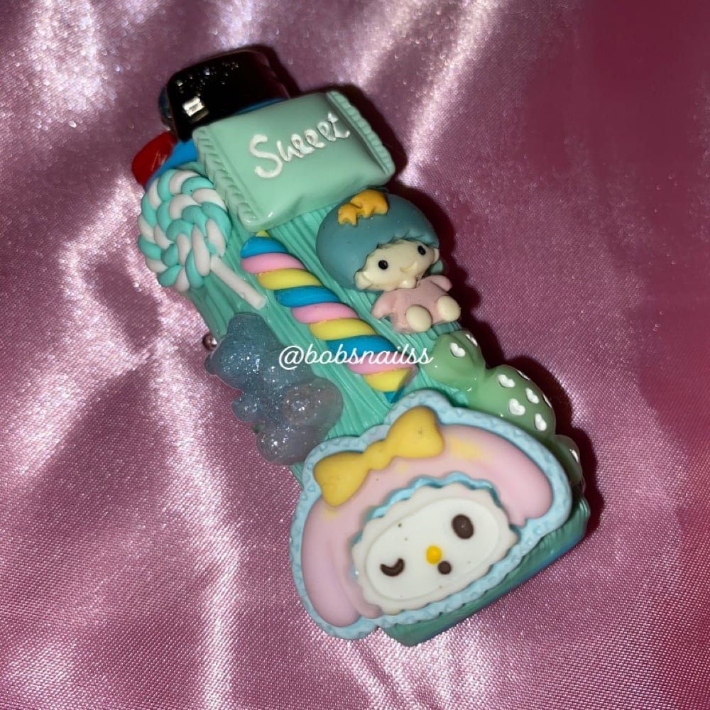 Image of 🍼🍵🌐🩵🎀🪽Mint Deco Blue Lighter 