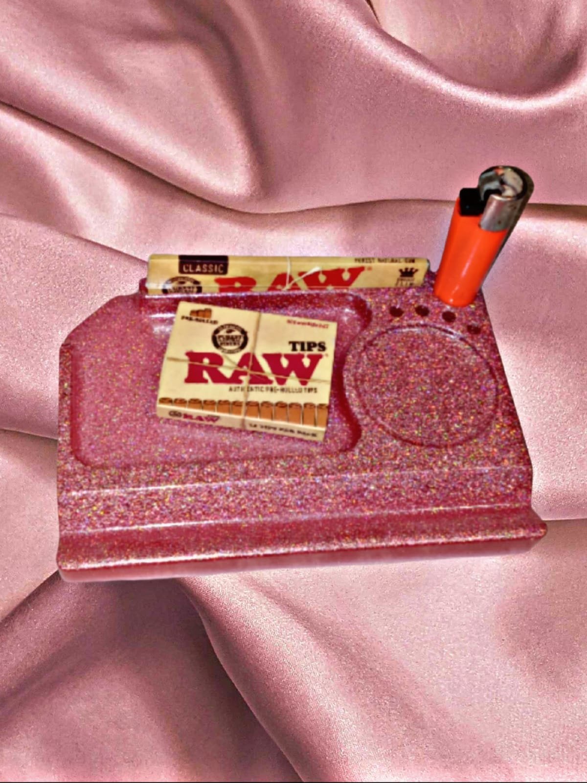 Pink holo Rolling tray