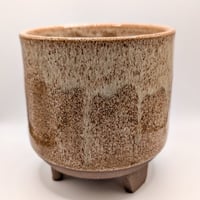 Image 3 of Golden Hour: Hand-Footed Ceramic Planter in Speckled Amber