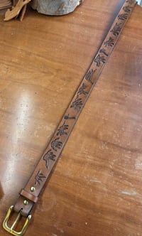 Image 5 of ANTIQUE BROWN FLANNEL FLOWER BELT
