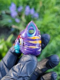 Image 4 of Orange Purple Kitty Face Pendant