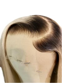 Image 5 of Ombre & Honey Blonde Dark Roots (Full Lace) Wig