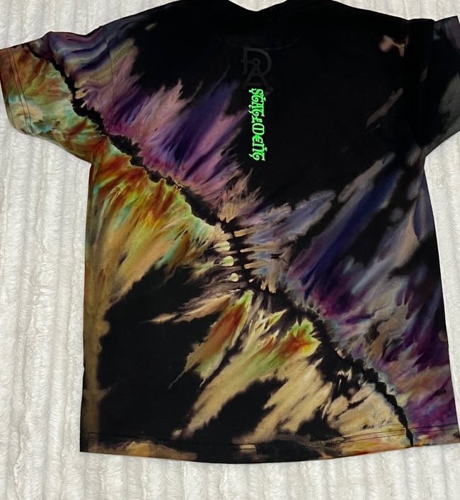 REVERSE ICE DYED T SHIRT (Purple Rain And Fire)