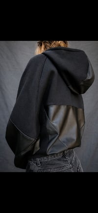 Image 3 of RAYA hoodie, black on black