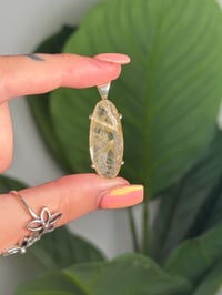 Image 1 of GOLDEN RUTILE IN QUARTZ PENDANT WITH CHAIN .925 STERLING SILVER -BRAZIL-