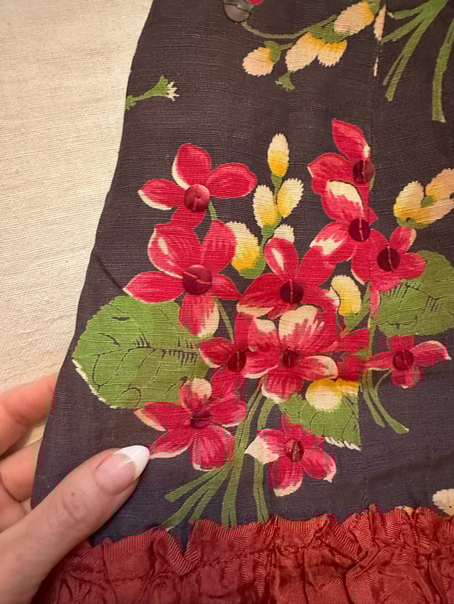 1930s taffeta FLAMENCO gown