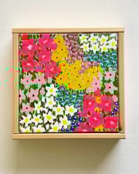 Image 1 of Joyful Blooms -  Hand painted Floral Art - 10x10 Inches; Framed