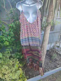 Image 6 of Pefkos maxi dress - Red green checks  Size 10-18 uk