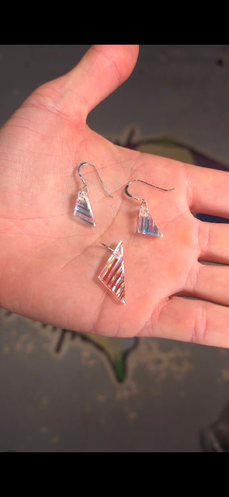 Image of Optical Wedge Earings 