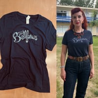 Womens Dark Blue Cursive