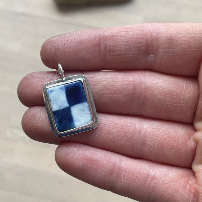 Porcelain silver necklace 8