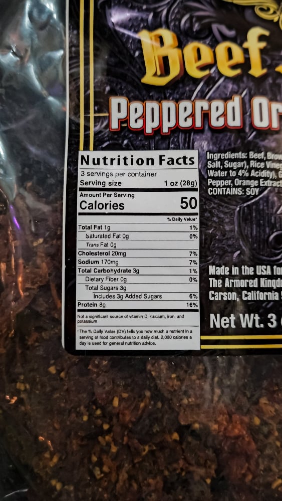 👑The Armored Kingdom Peppered Orange Teriyaki Beef Jerky 🍖