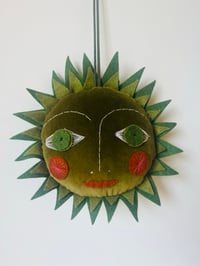 Image 2 of Olive Green Velvet Sun Charm 2 