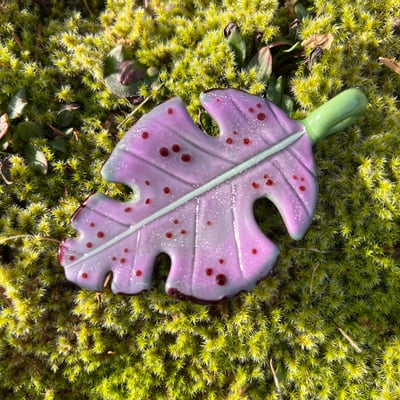 Image of Purple Monstera Style Leaf Pendant